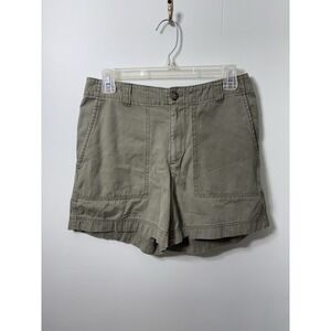 Gap Women's Khaki Chino Shorts Size 6 4" Inseam Casual Summer Olive Tan